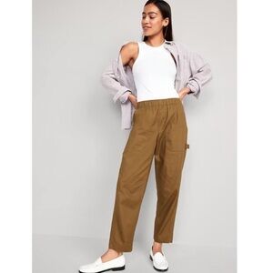 Old Navy Brown Ankle Pants for Women Casual Twill Utility Style Trousers